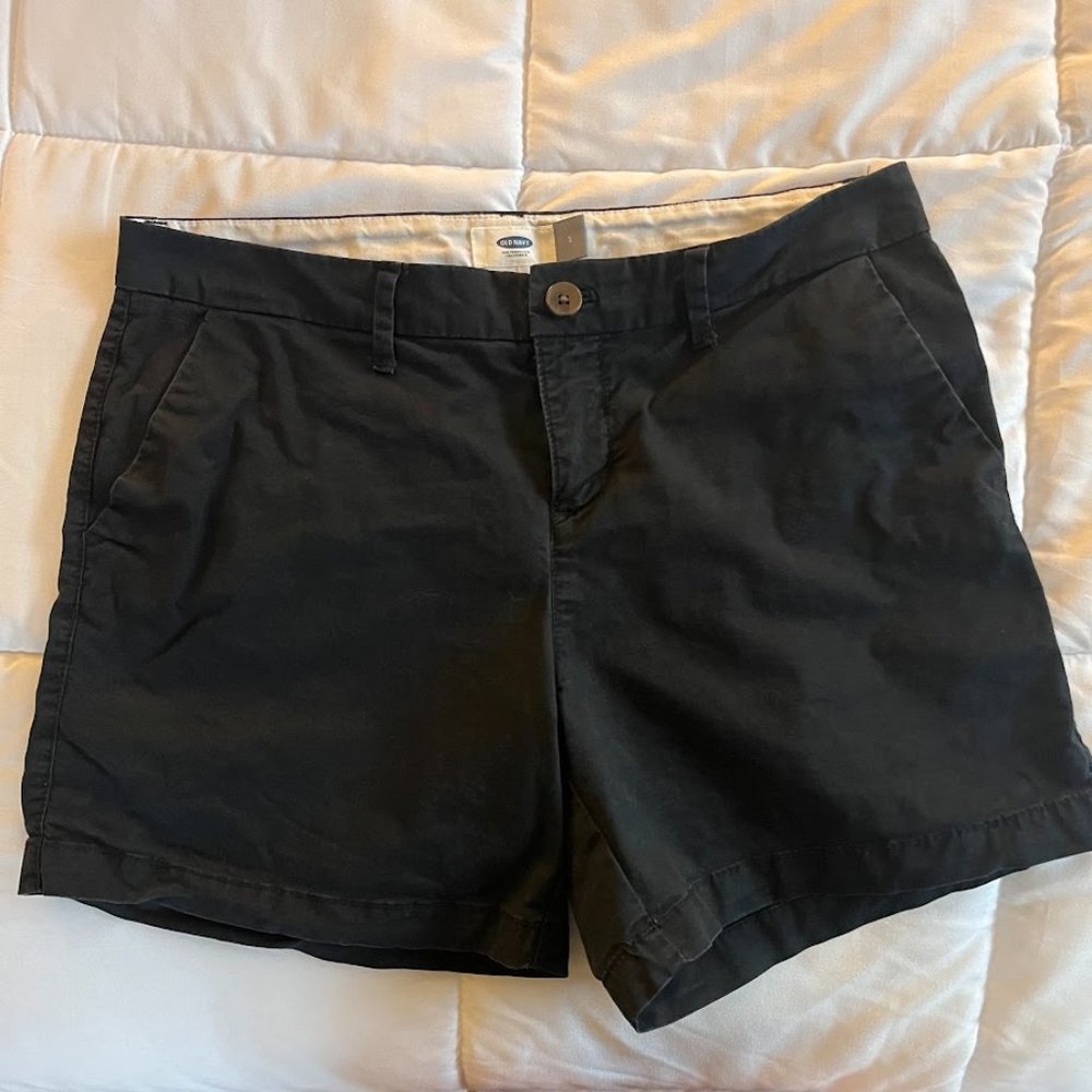 Ladies Darkest Blue Chino Shorts - Old Navy